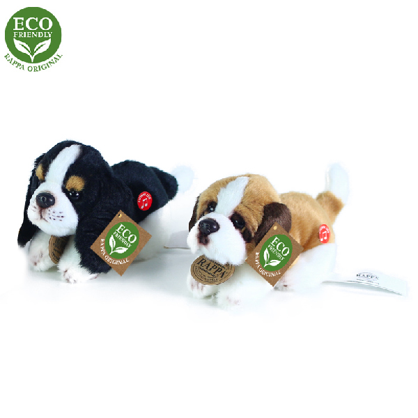 Rappa Plyšový pes ležící béžový 15 cm ECO-FRIENDLY